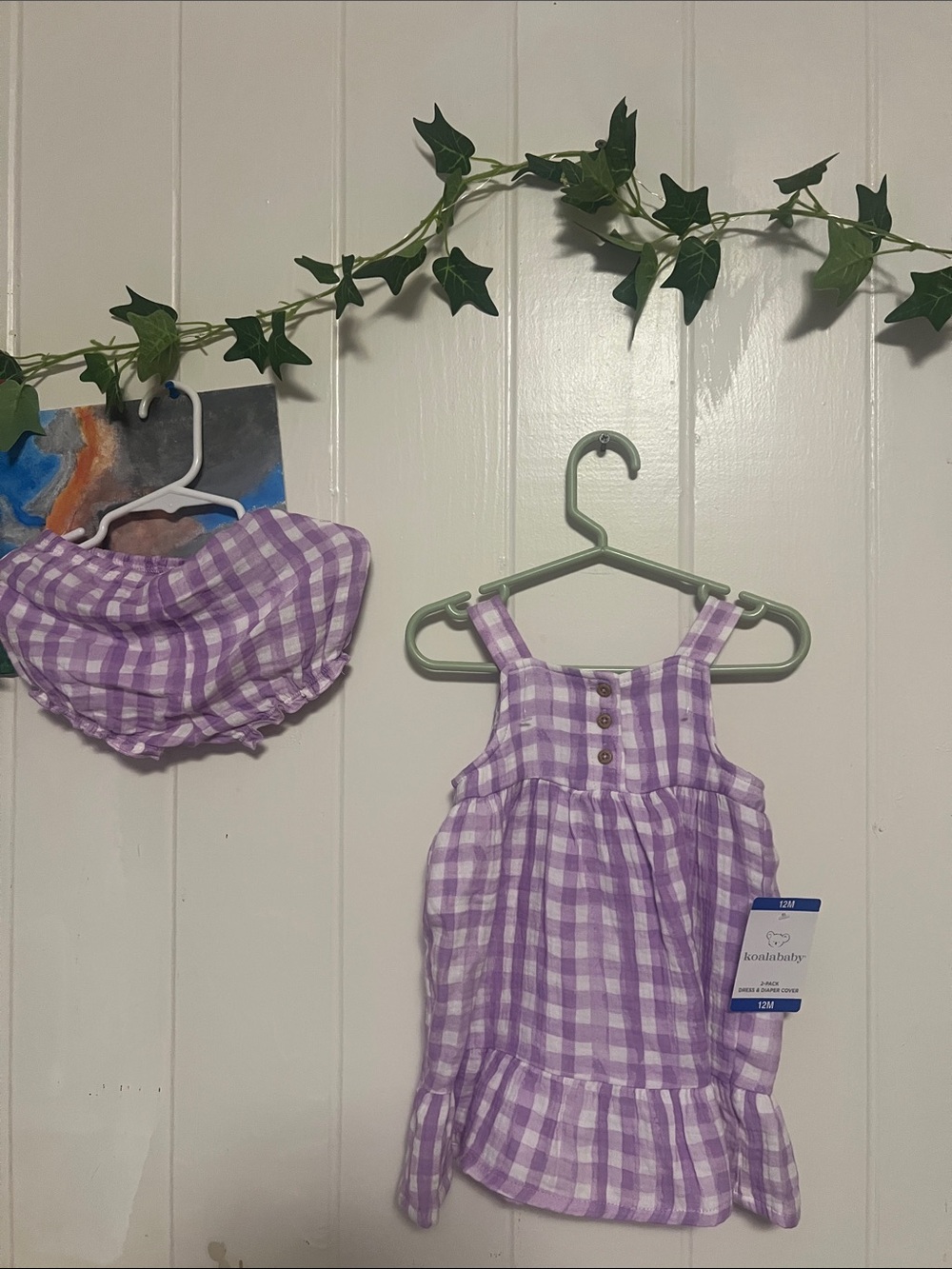 Koala Kids Lavender Gingham Dress with Matching Bloomers